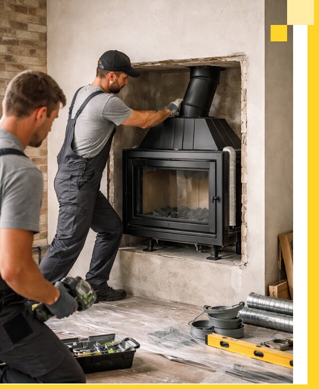 Установка каминных топок в Дивногорске: монтаж, подключение