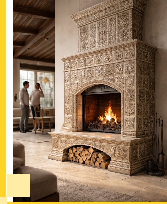 Купить изразцовый камин в Дивногорске от 252750 р. | ЭриданДвн