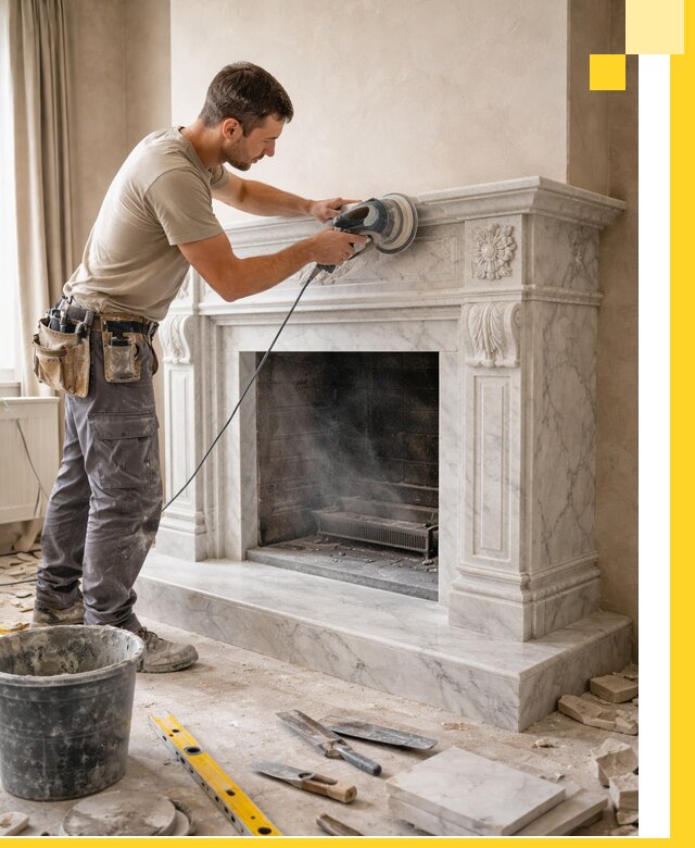 Изготовление и установка мраморных каминов в Дивногорске под ключ