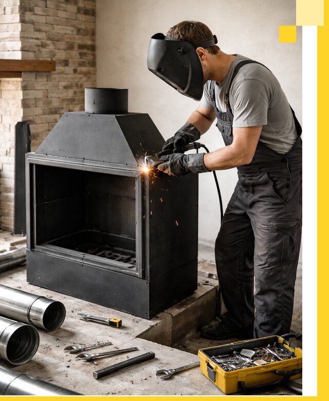 Продажа и установка металлических каминов в Дивногорске под ключ