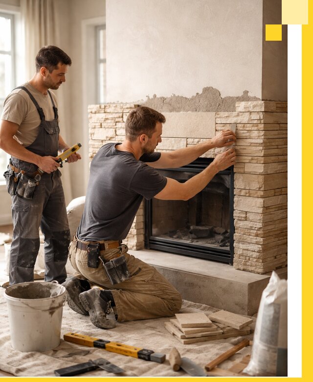 Установка и монтаж каминов для загородного дома в Дивногорске