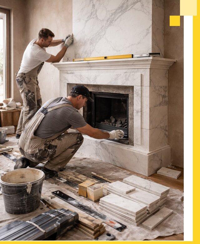 Отделка каминов в Дивногорске качественные облицовочные работы