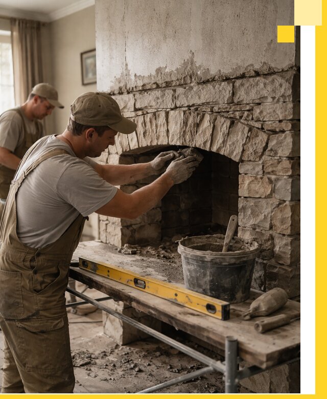 Изготовление каминов под ключ в Дивногорске, монтаж и отделка