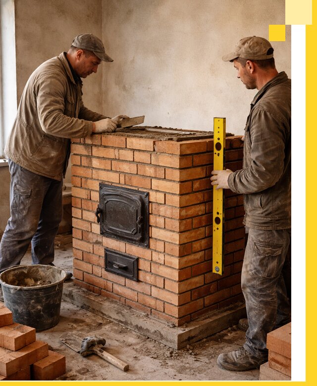 Отопительные печи под ключ в Дивногорске, установка и сборка