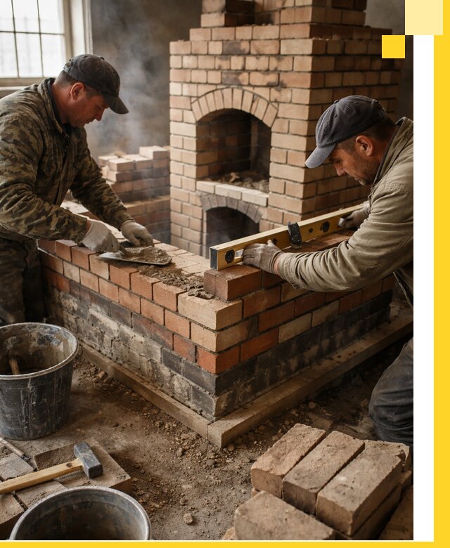 Изготовление и монтаж печей и каминов из кирпича в Дивногорске