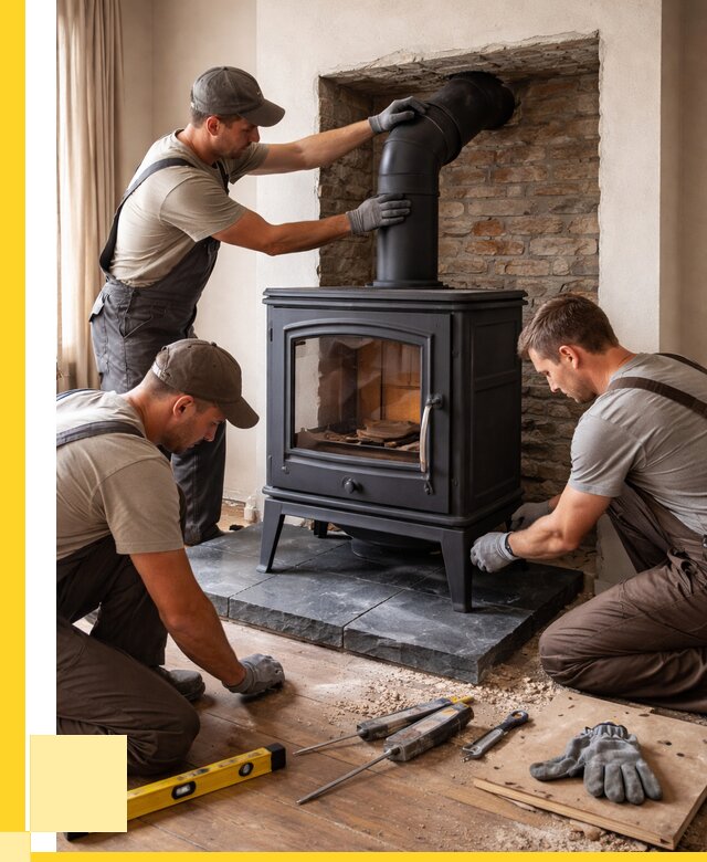 Монтаж печи камина в частном доме в Дивногорске от 25275 р. | ЭриданДвн