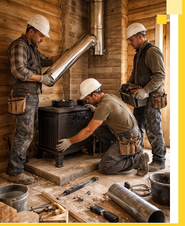 Профессиональный монтаж банных печей и дымоходов в Дивногорске