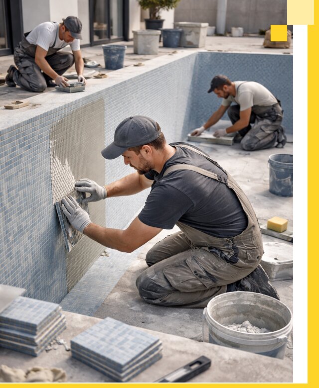 Облицовка бассейнов в Дивногорске плитка мозаика гидроизоляция