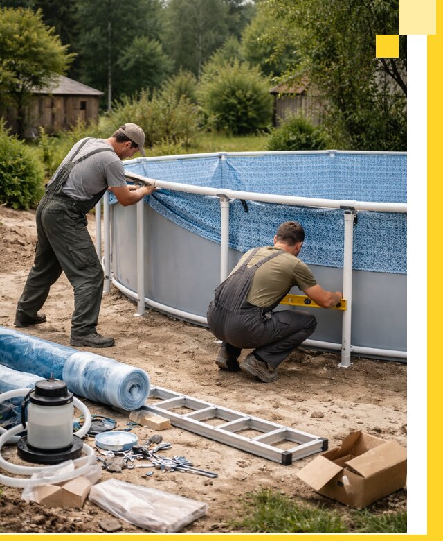 Установка и монтаж каркасных бассейнов в Дивногорске под ключ