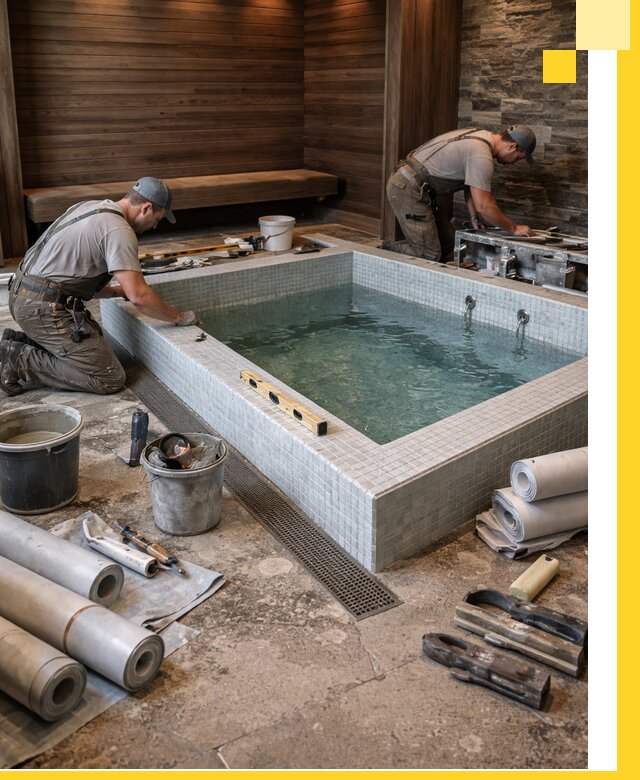 Установка и строительство бассейнов для сауны в Дивногорске