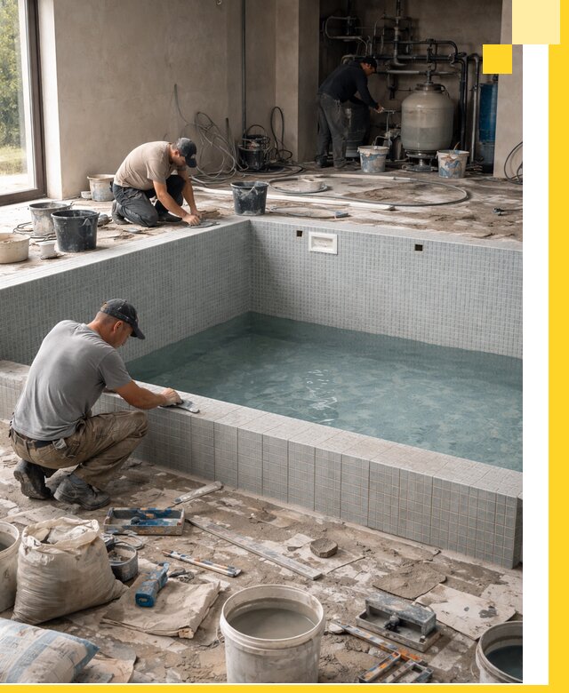 Строительство и монтаж бассейнов в помещении в Дивногорске