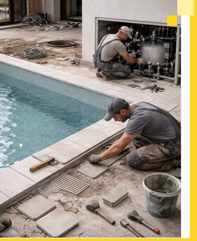 Строительство и монтаж бассейнов в коттедже в Дивногорске