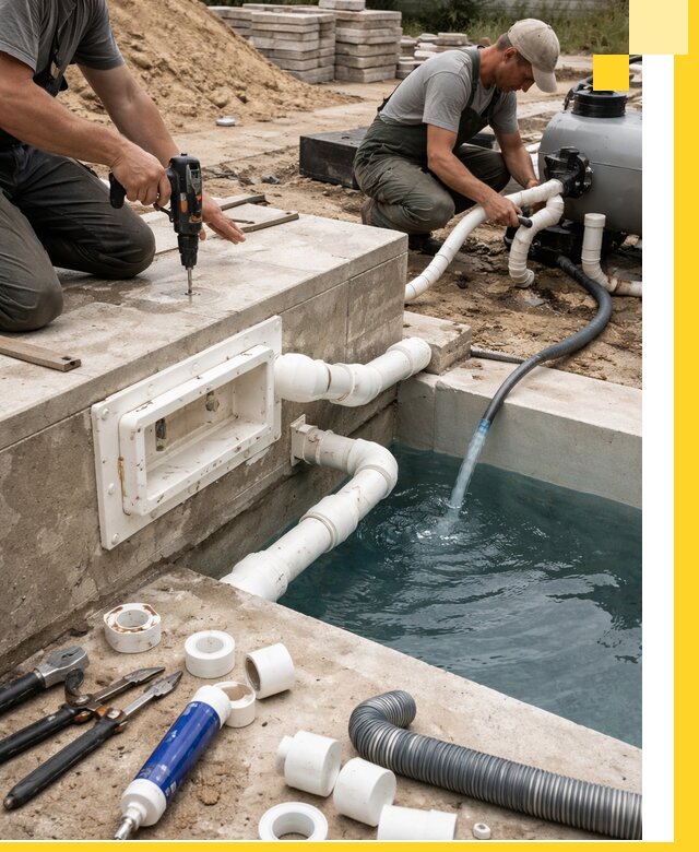 Строительство скиммерных бассейнов под ключ в Дивногорске