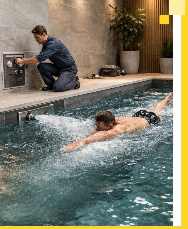 Проектирование и монтаж бассейнов с противотоком в Дивногорске