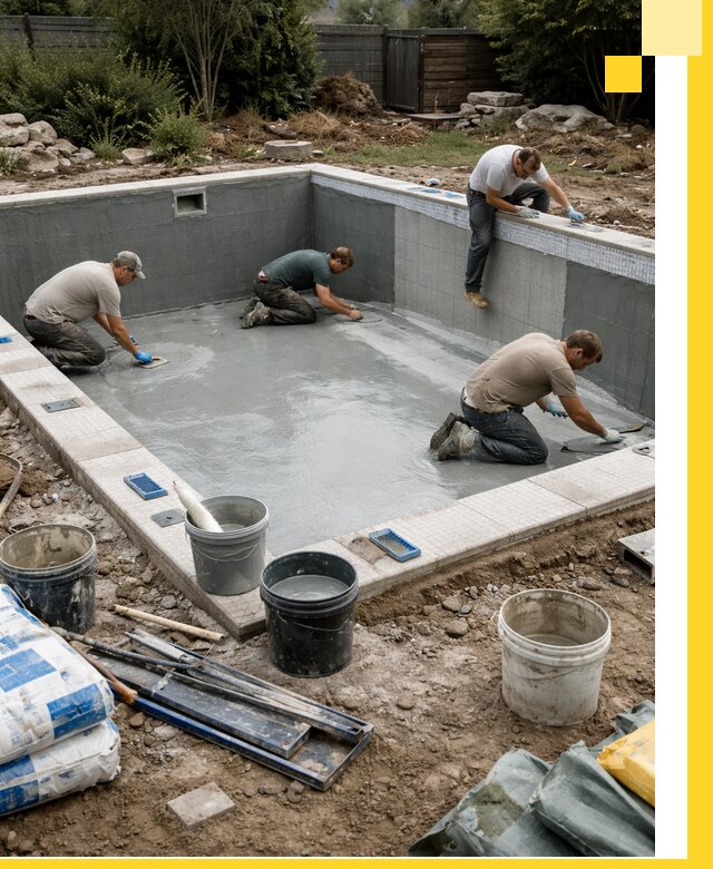 Изготовление и монтаж чаши бассейна под ключ в Дивногорске