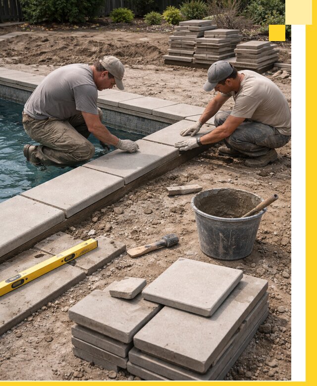 Установка и изготовление копингового камня для бассейнов в Дивногорске