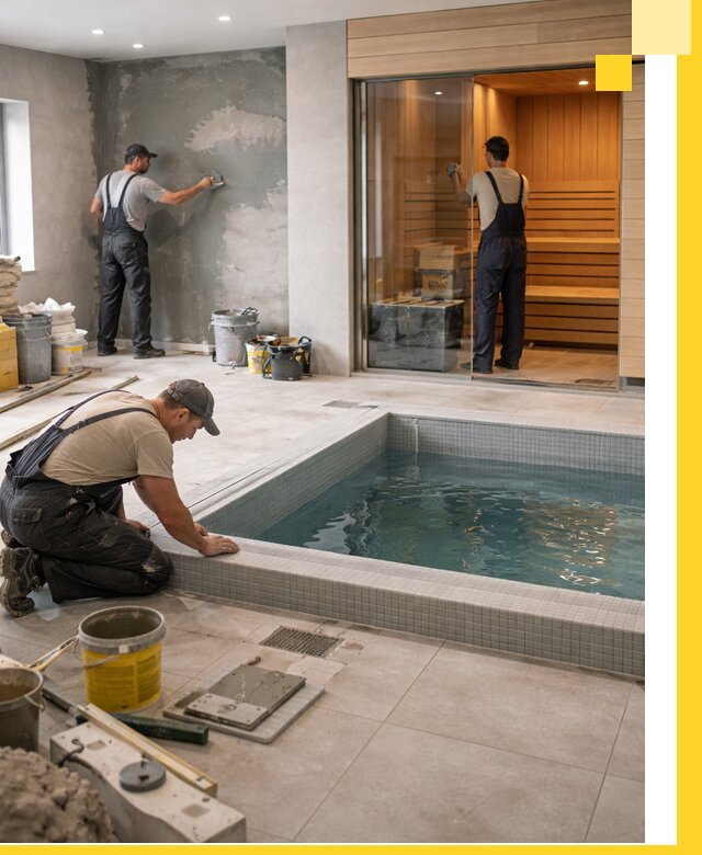 Проектирование и строительство сауны с бассейном в Дивногорске