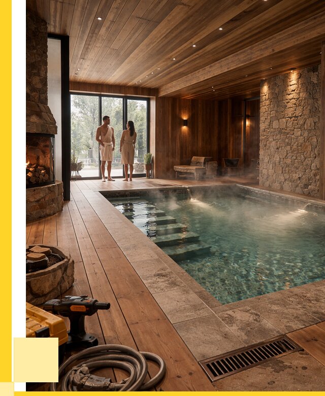 Проекты бань с бассейном под ключ в Дивногорске от 75825 р., ЭриданДвн