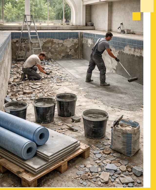 Реконструкция бассейнов в Дивногорске: ремонт, гидроизоляция