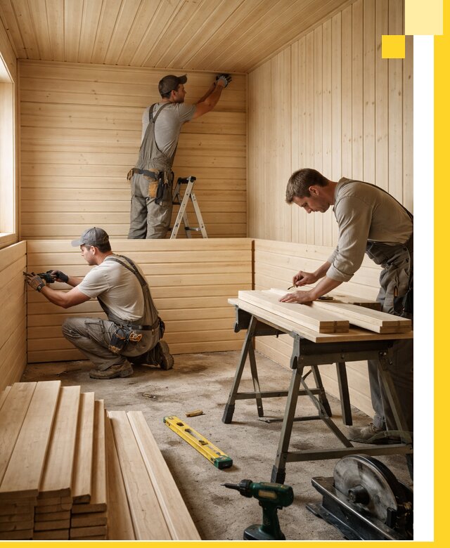 Обшивка саун в Дивногорске из натуральной древесины под ключ