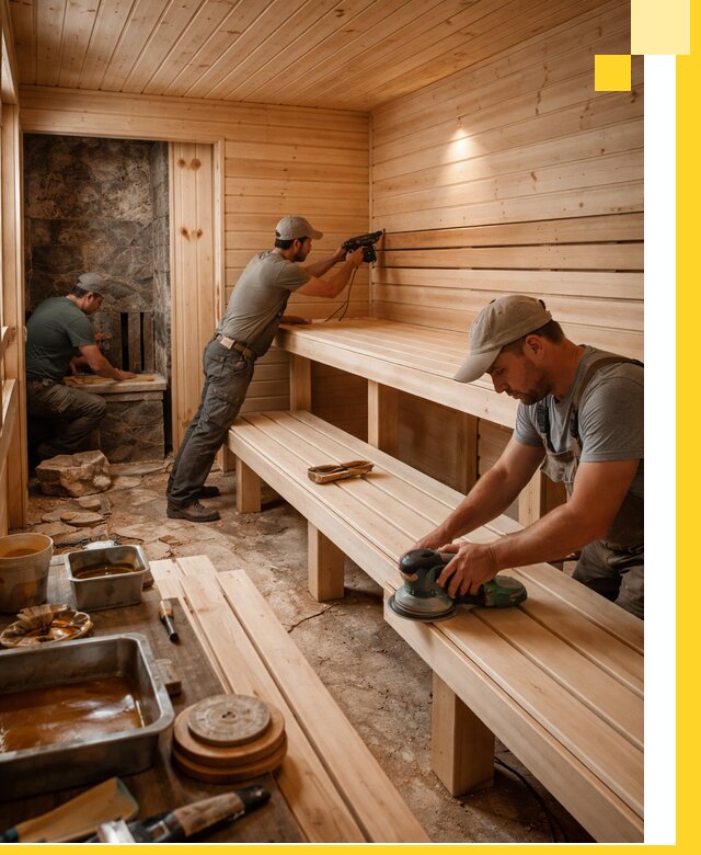 Профессиональная отделка бань в Дивногорске под ключ, с гарантией