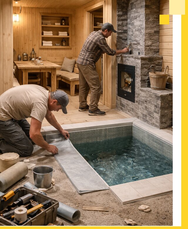 Строительство бань с комнатой отдыха под ключ в Дивногорске