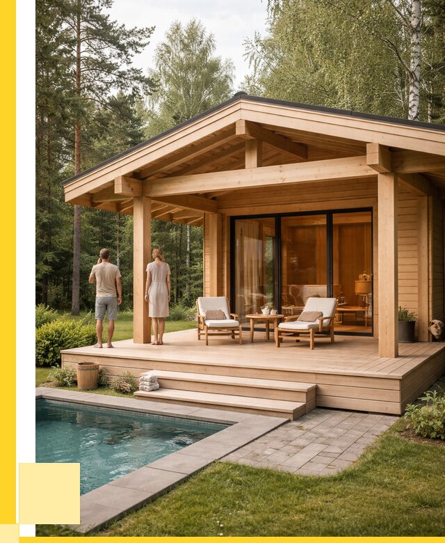 Бани с террасой под ключ в Дивногорске от 606600 р. | ЭриданДвн