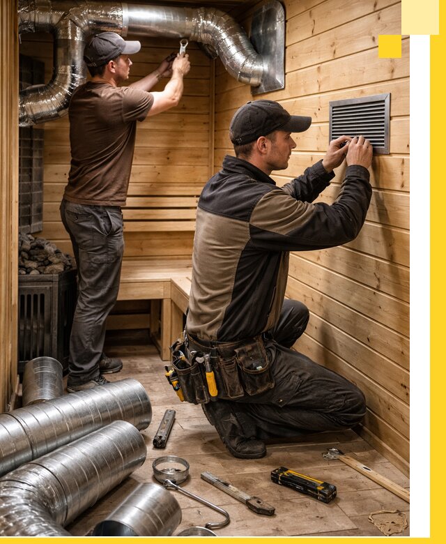 Проектирование и монтаж вентиляции бани в Дивногорске под ключ