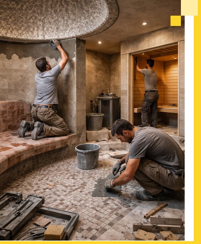 Проект и строительство хамама бани и сауны под ключ в Дивногорске